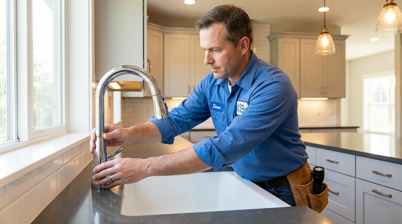 Kitchen faucet installation by Johns Plumbing LLC in Tripoli